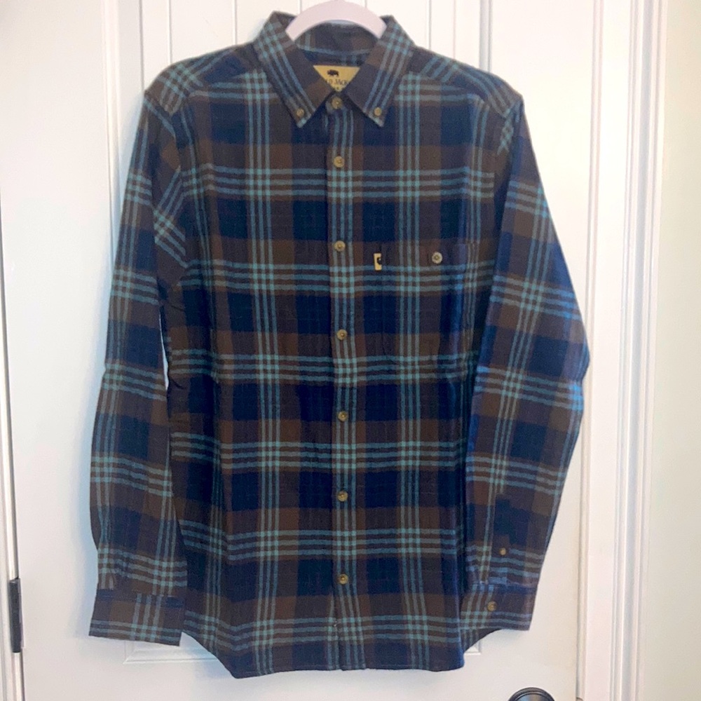 Buffalo Jackson Trading Co. Fairbanks Flannel Shirt 100% Cotton Sz M BRAND NEW!!
